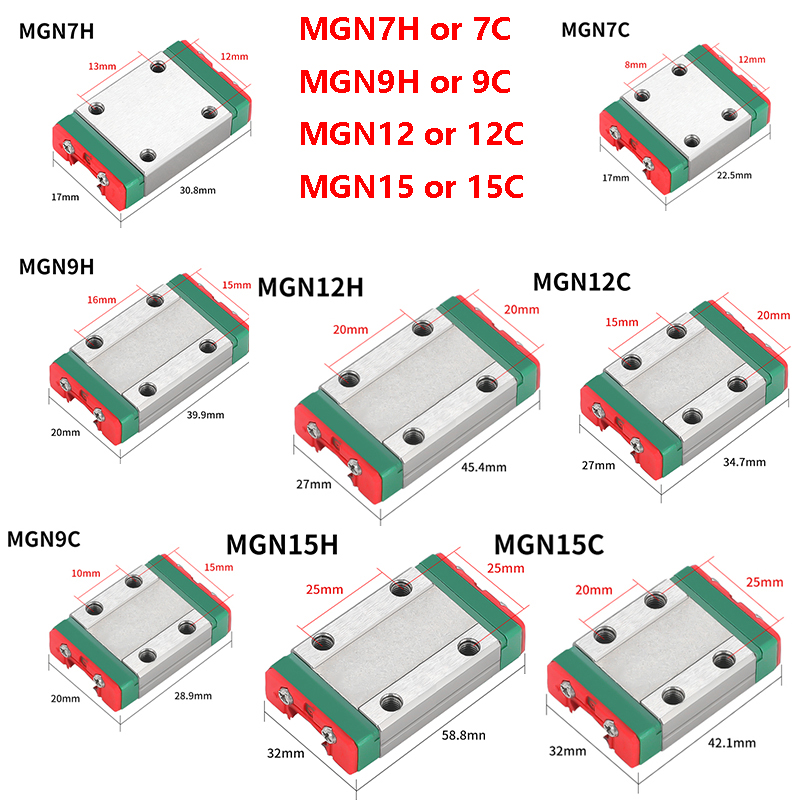 Linear Rail Mgn12H Set - 2 uds MGN7C MGN7H MGN9C MGN9H